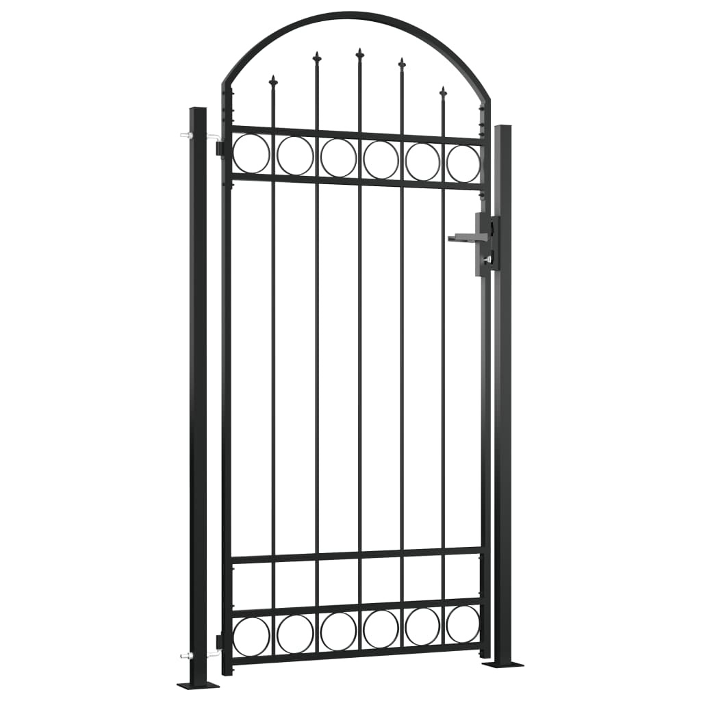 vidaXL Poort met Palen 105x204 cm Zwart - 35% Korting!