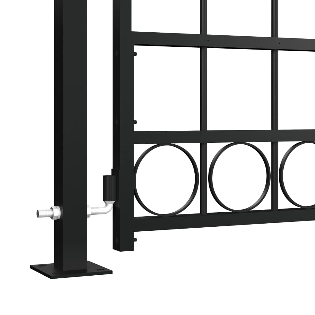 vidaXL Poort met Palen 105x204 cm Zwart - 35% Korting!