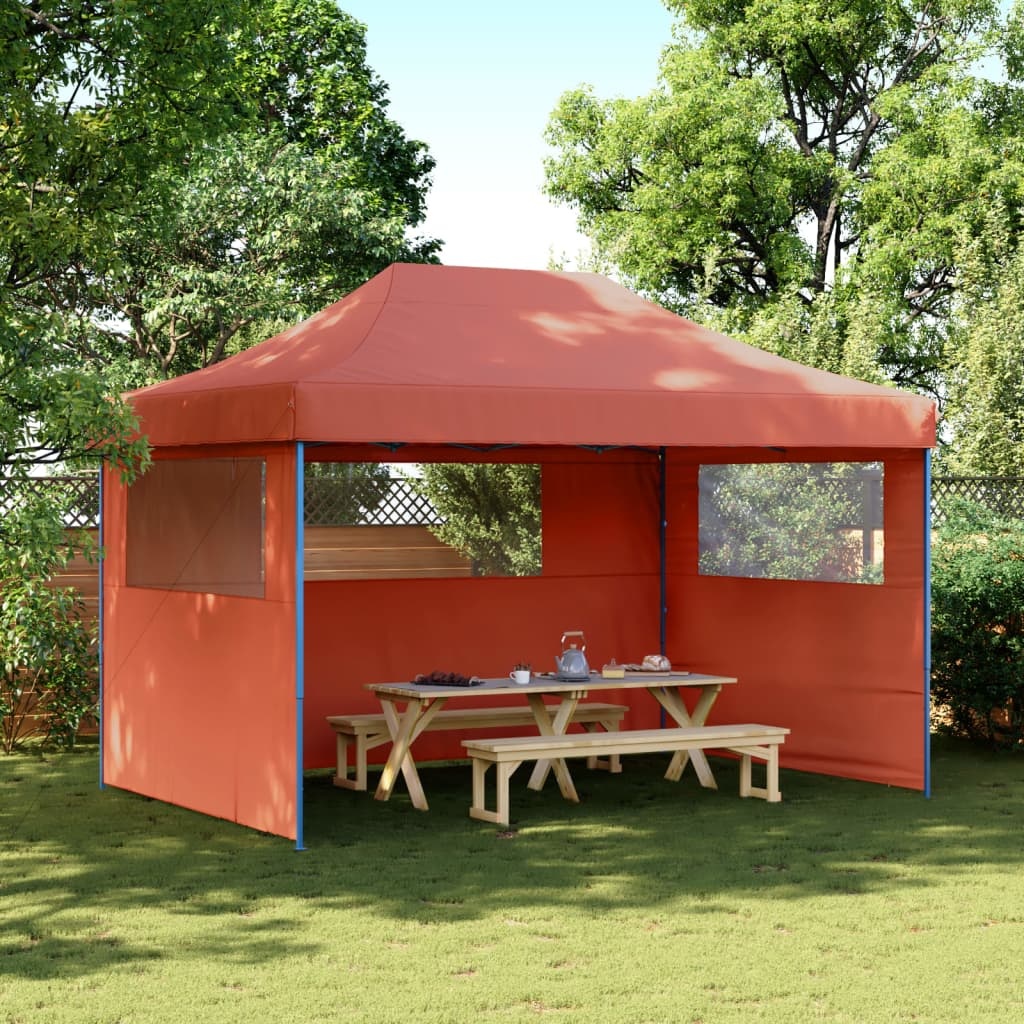 Partytent Inklapbaar Terracotta + Zijwanden - 35% Korting!