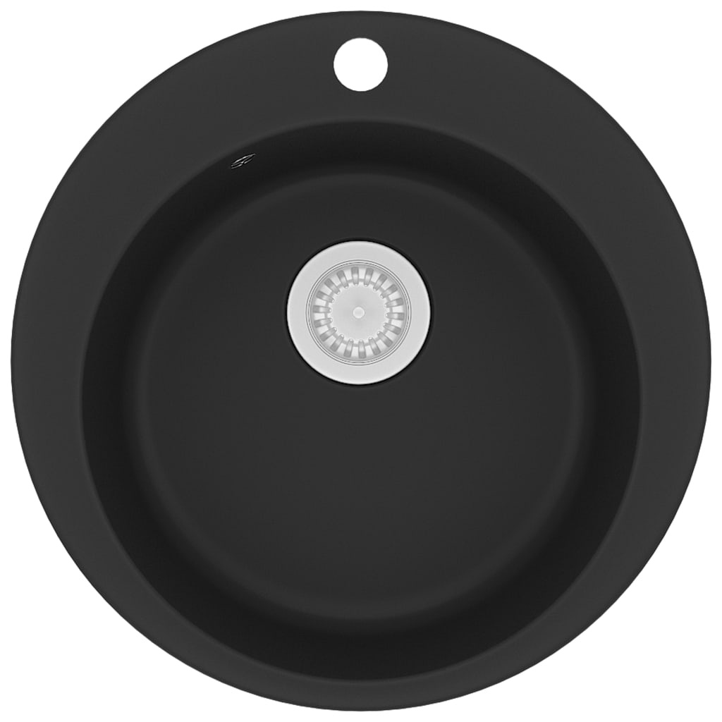 vidaXL Granieten Gootsteen Zwart - Rond - 35% Korting!