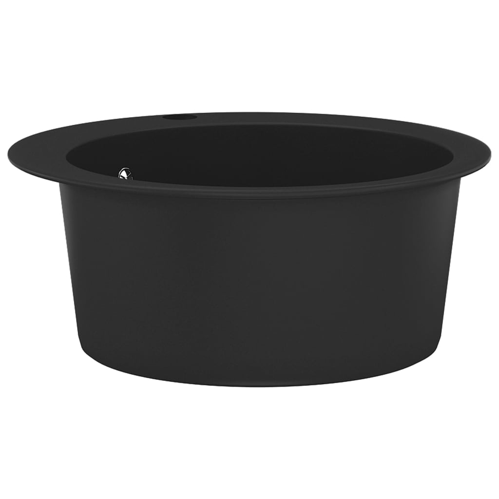 vidaXL Granieten Gootsteen Zwart - Rond - 35% Korting!