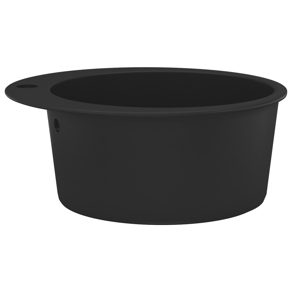 vidaXL Granieten Gootsteen Zwart - Rond - 35% Korting!