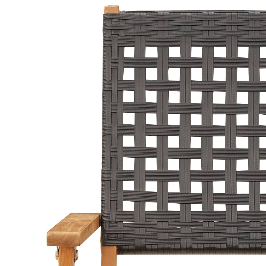 Tuinstoelen (2x) Acaciahout & Rattan - Zwart - 35% Korting!