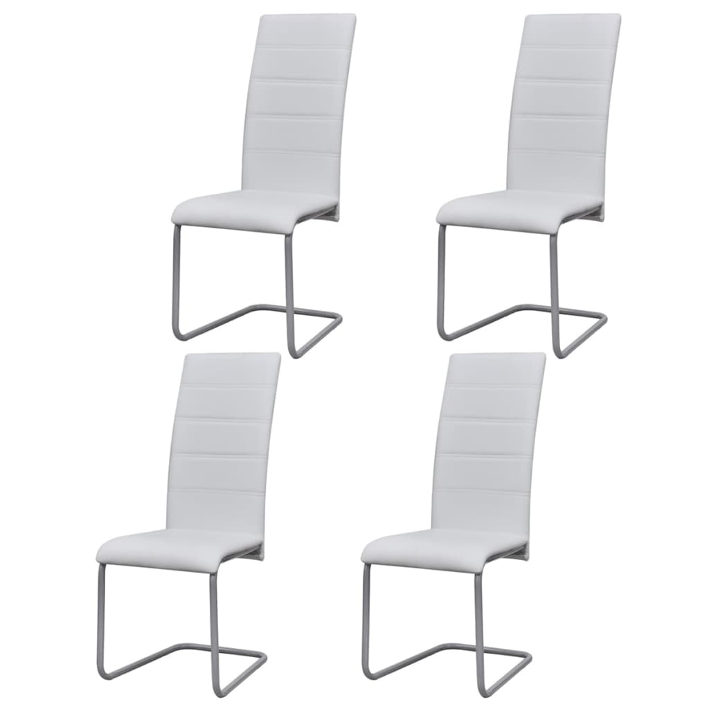 vidaXL Eetkamerstoelen (4x) Wit Kunstleer - 35% Korting!