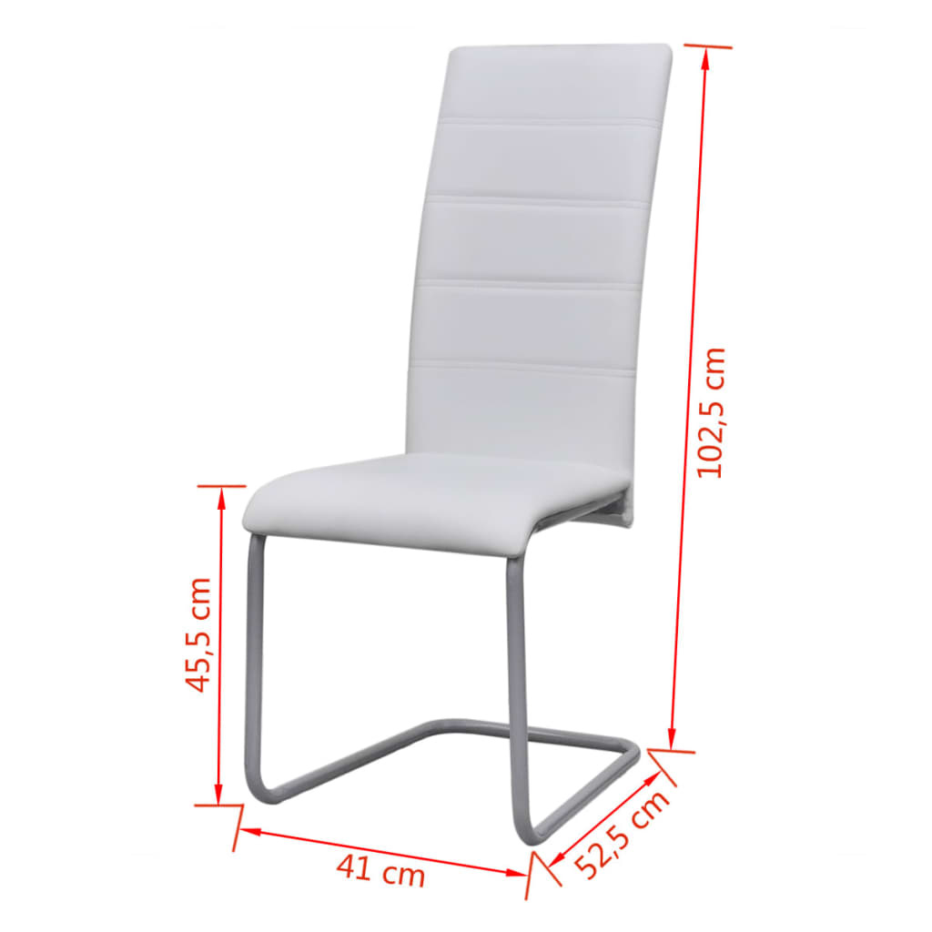 vidaXL Eetkamerstoelen (4x) Wit Kunstleer - 35% Korting!