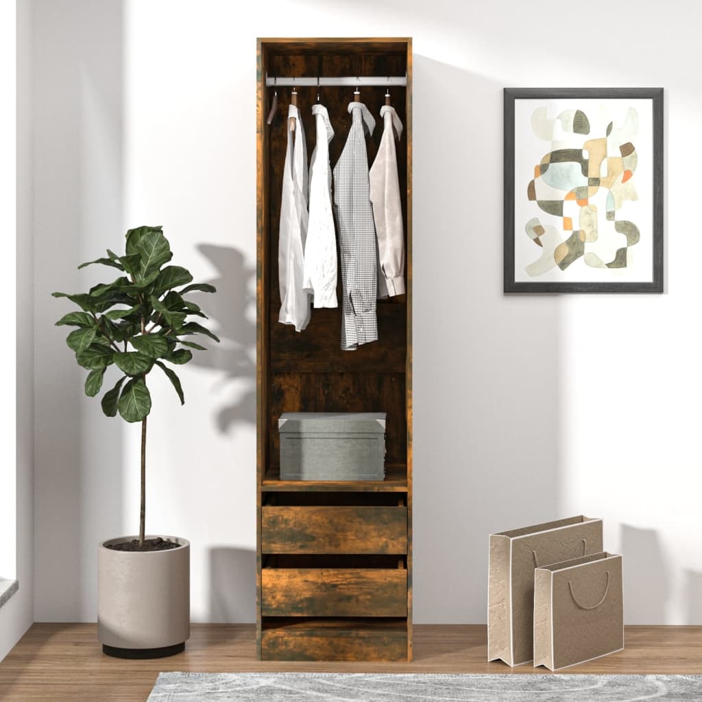Kledingkast Gerookt Eiken 50x50x200cm - 42% Korting!