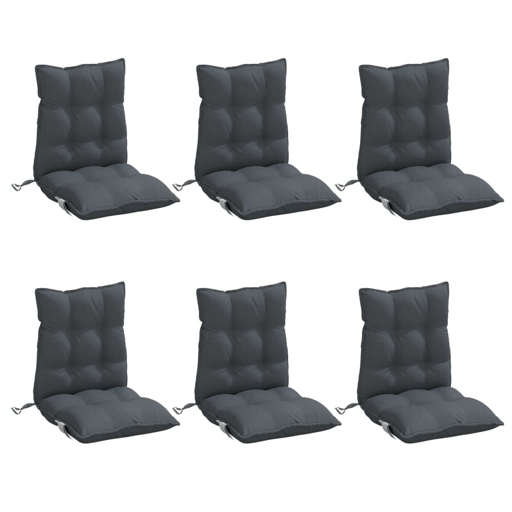 VidaXL Stoelkussens (6x) Antraciet - Lage Rug - 35% Korting!
