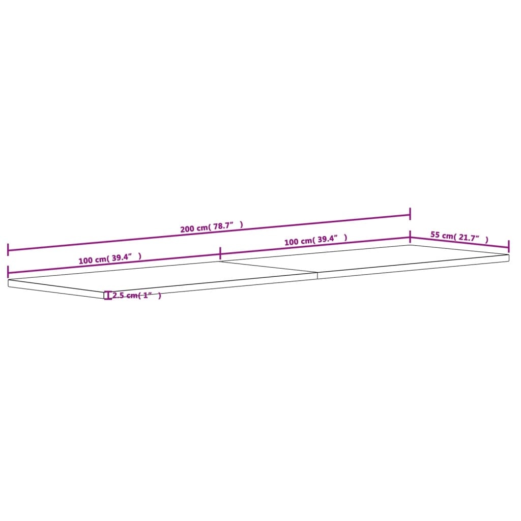 Massief Beuken Bureaublad 200x55cm - 45% Korting!