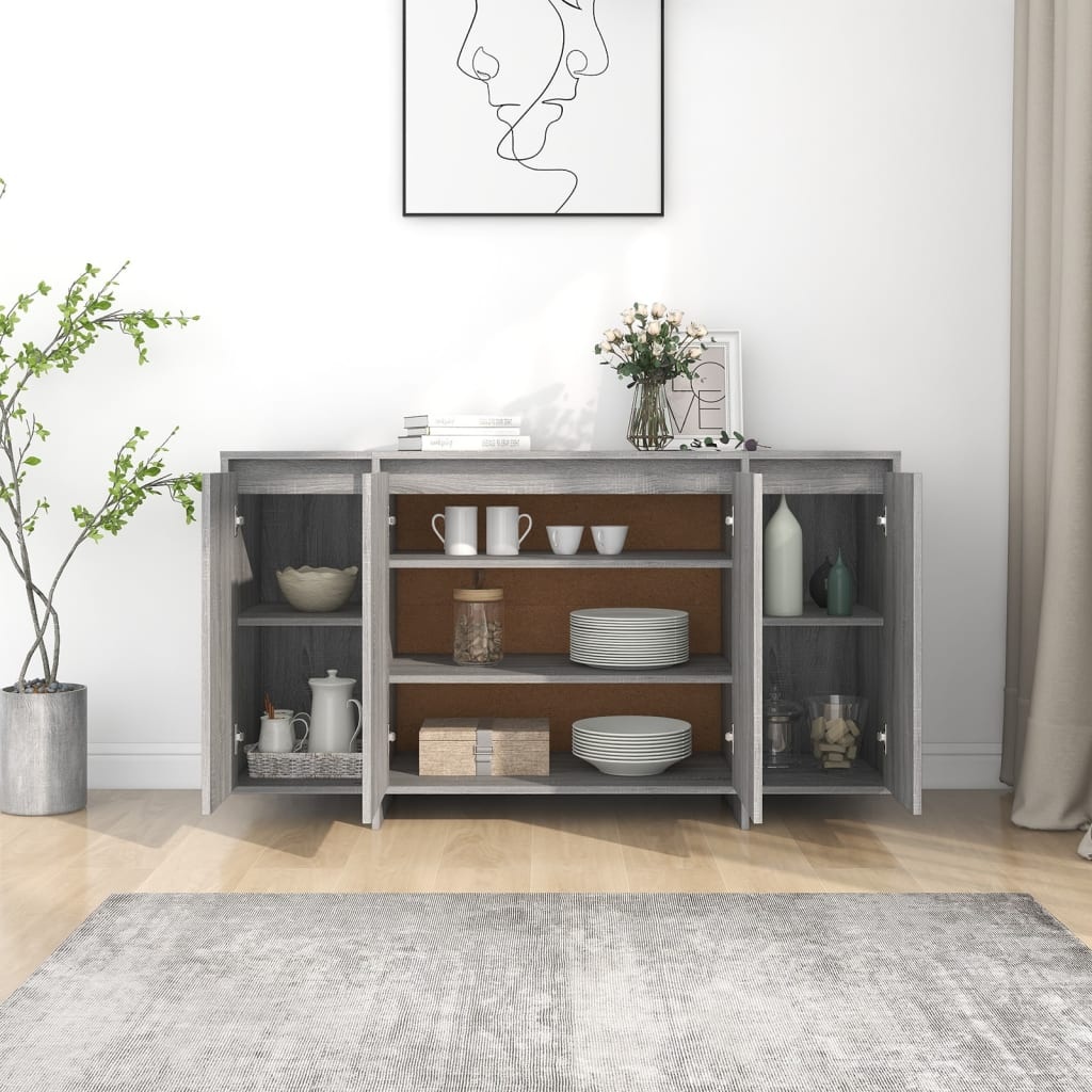 Dressoir Grijs Sonoma Eiken 135cm - 41% Korting!