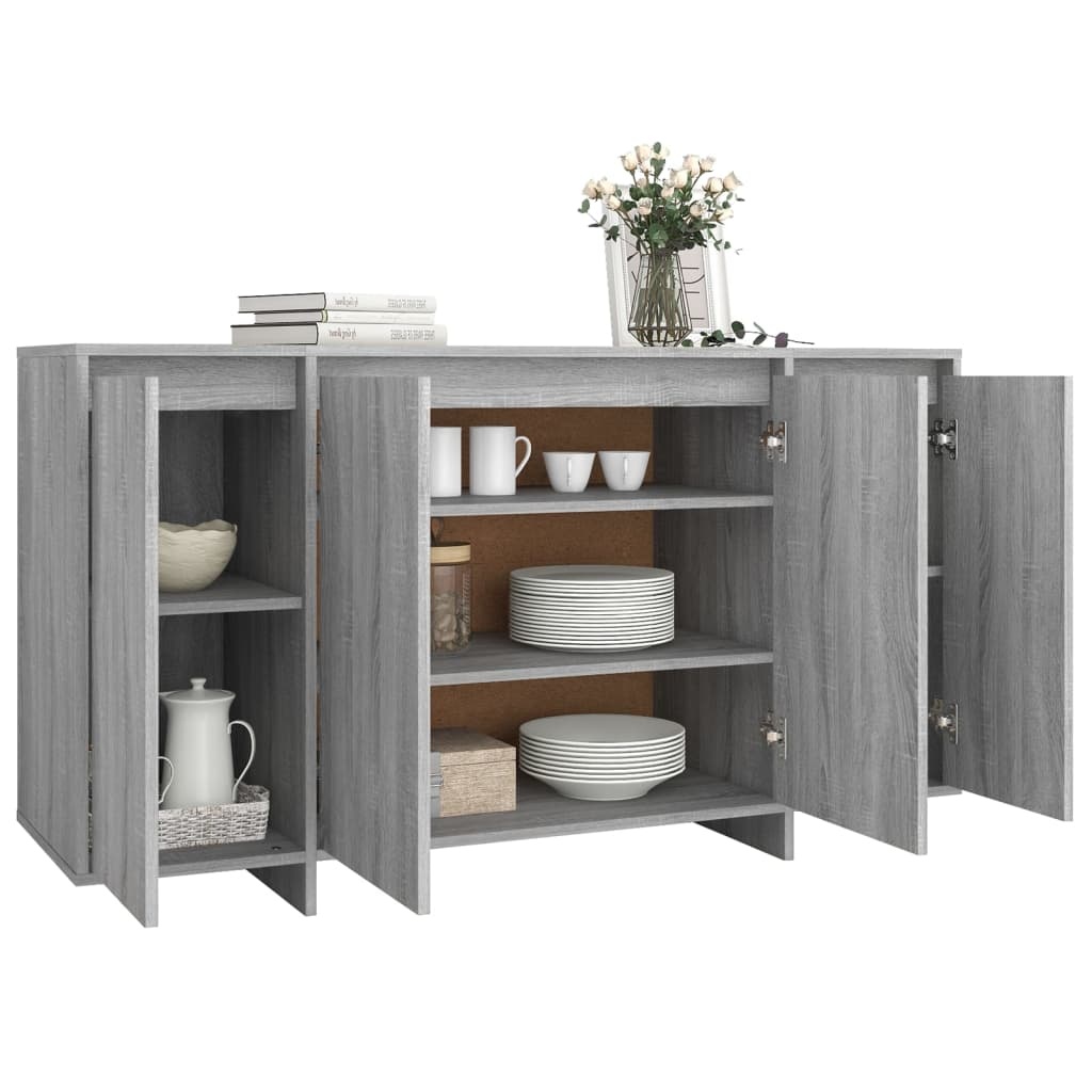 Dressoir Grijs Sonoma Eiken 135cm - 41% Korting!