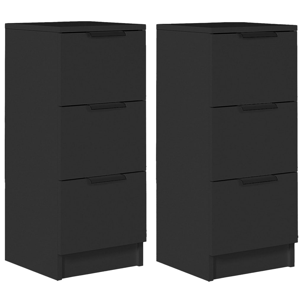 vidaXL Dressoirs (2x) Zwart 30x30x70cm - 42% Korting!