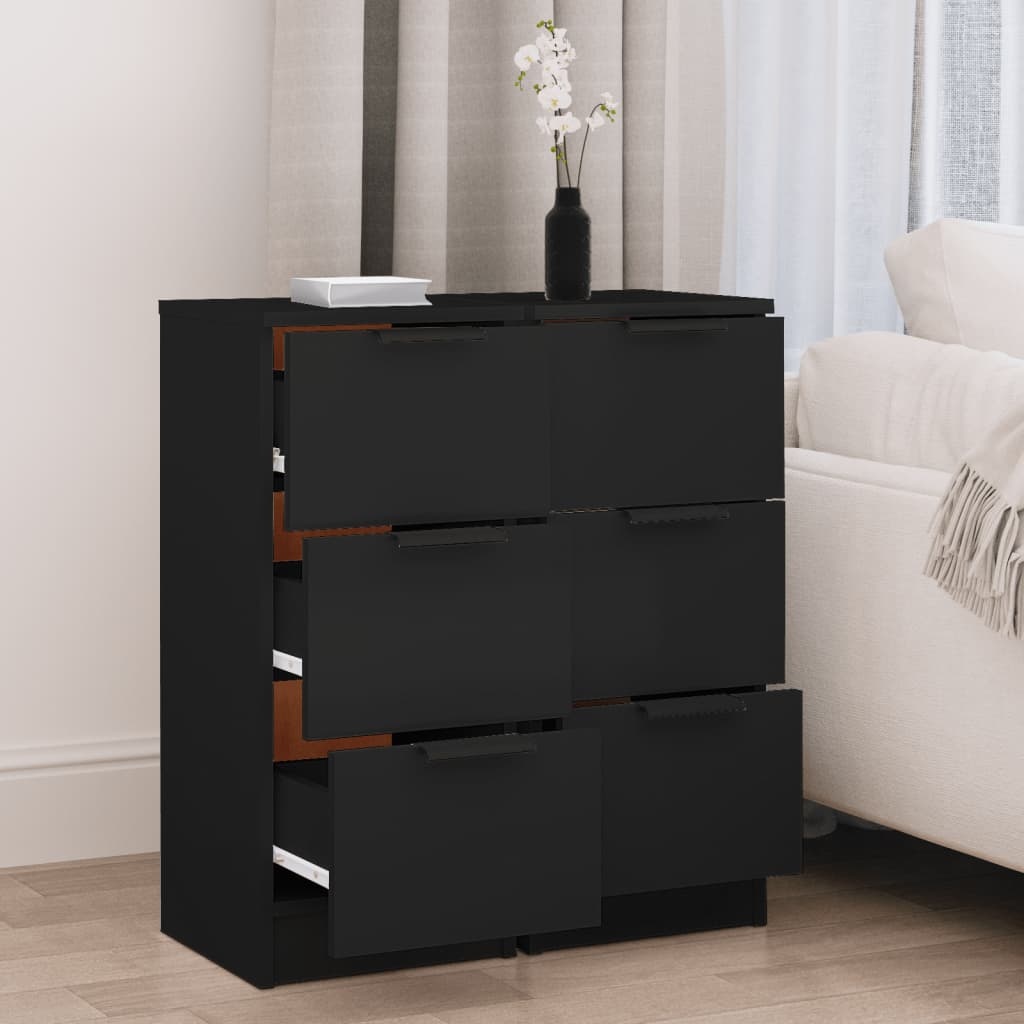 vidaXL Dressoirs (2x) Zwart 30x30x70cm - 42% Korting!