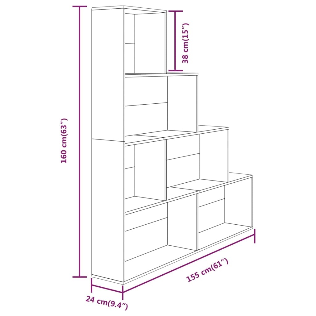vidaXL Boekenkast Bruin Eiken - 155cm - 42% Korting!