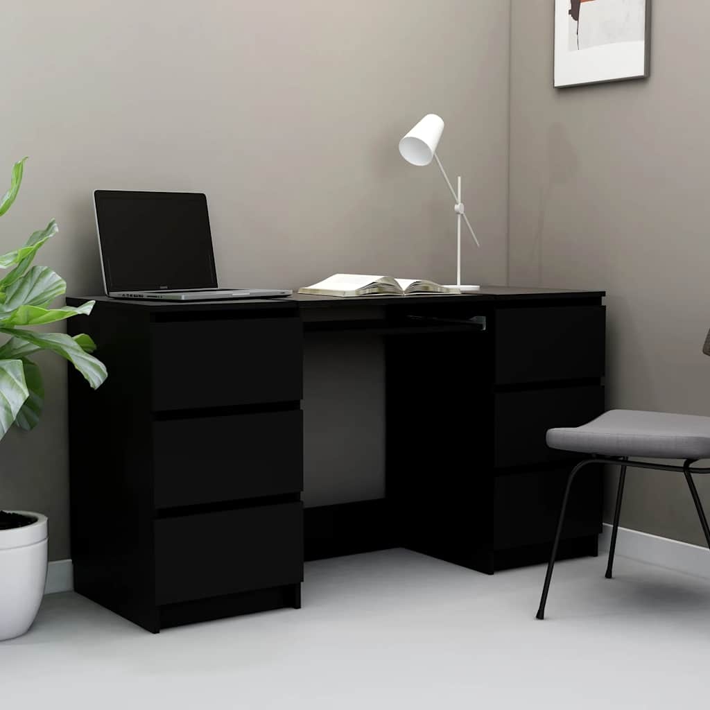 vidaXL Bureau Zwart 140cm - 41% Korting! (Lichte Gebruikssporen)