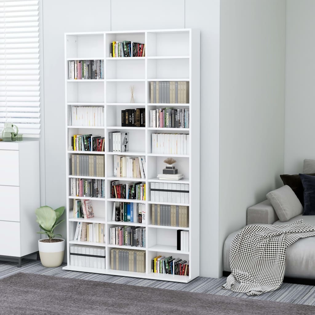 CD-kast Wit Bewerkt Hout 102cm - 47% Korting!