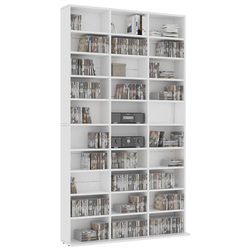 CD-kast Wit Bewerkt Hout 102cm - 47% Korting!