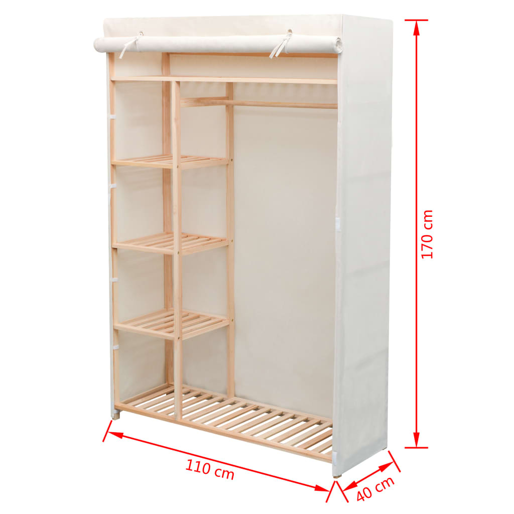 VidaXL Stoffen Kledingkast Grenen 110cm - 47% Korting!