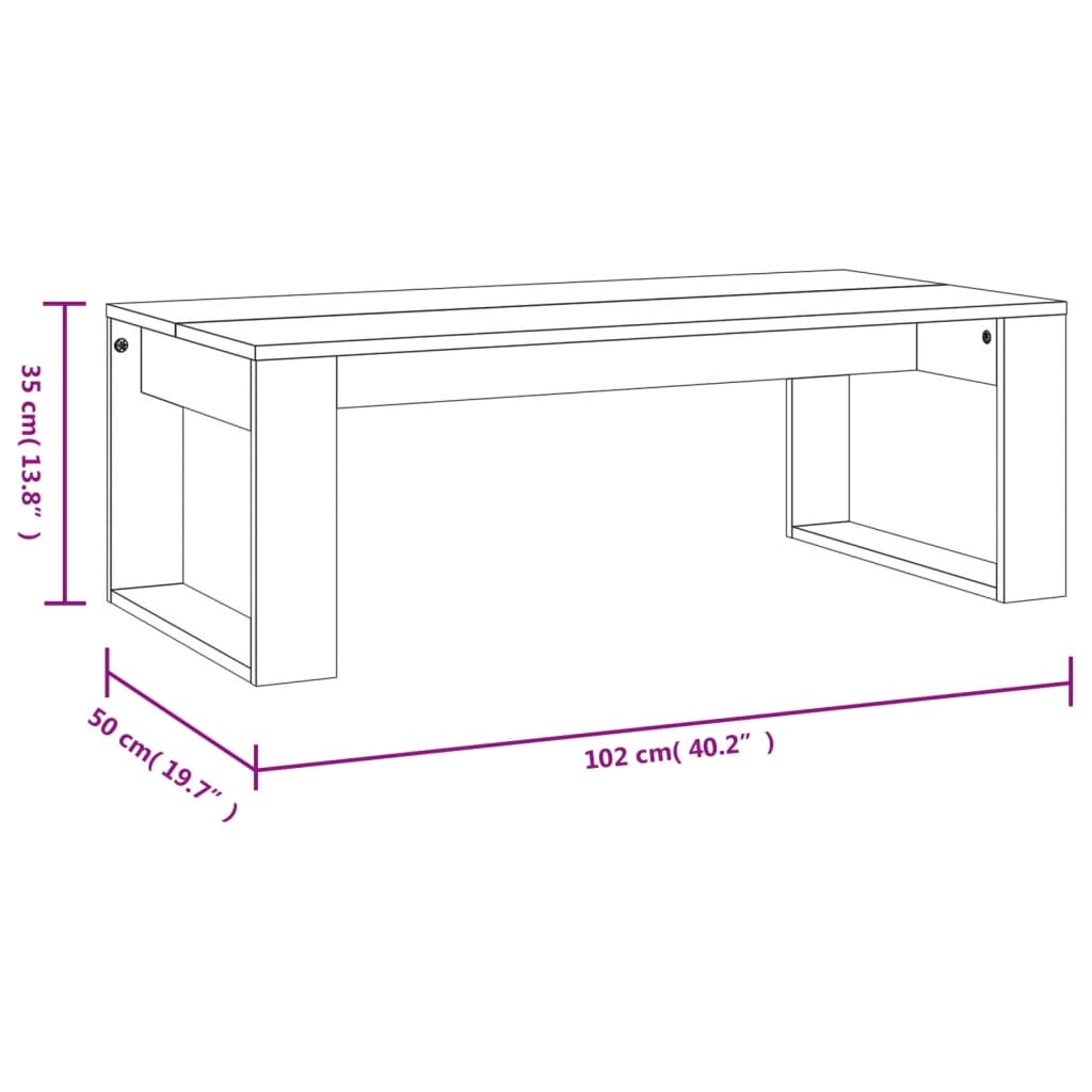 Salontafel Bruin Eiken 102cm - 35% Korting!