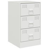 vidaXL Nachtkastje Wit Staal - 34,5x39x62cm - 53% Korting!