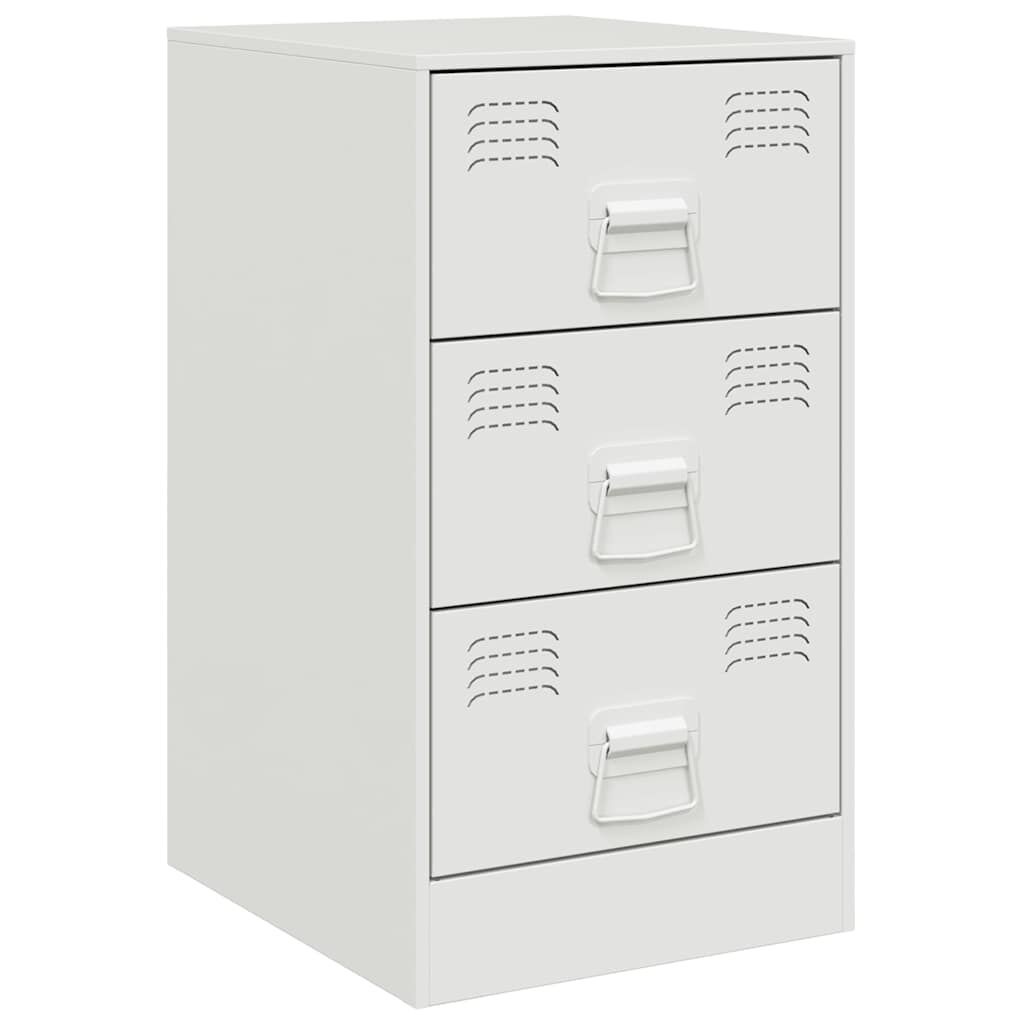 vidaXL Nachtkastje Wit Staal - 34,5x39x62cm - 53% Korting!