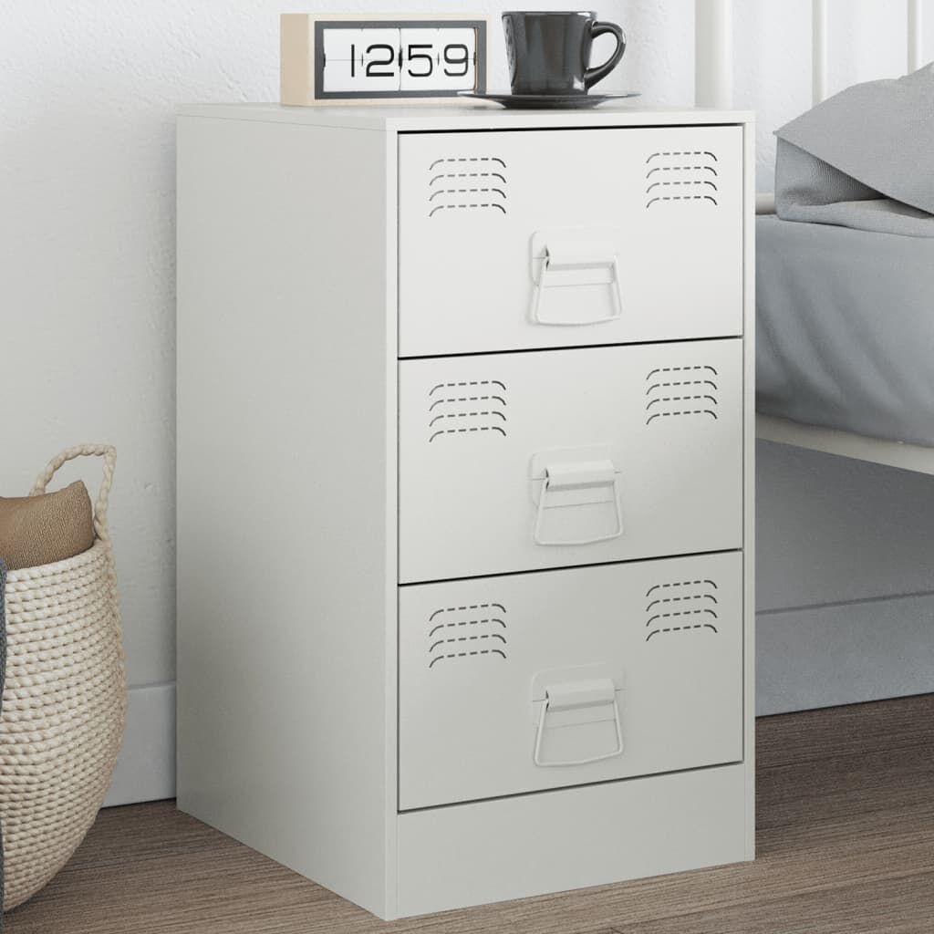 vidaXL Nachtkastje Wit Staal - 34,5x39x62cm - 53% Korting!