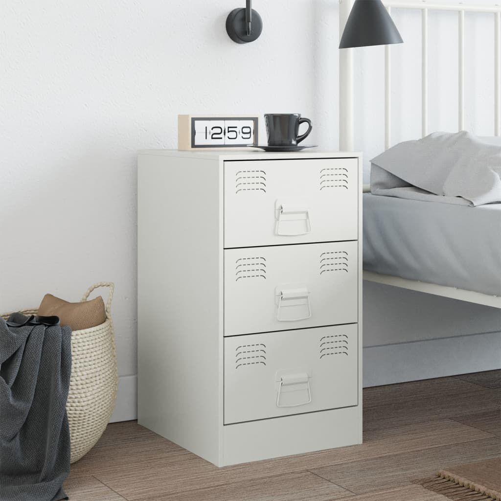 vidaXL Nachtkastje Wit Staal - 34,5x39x62cm - 53% Korting!