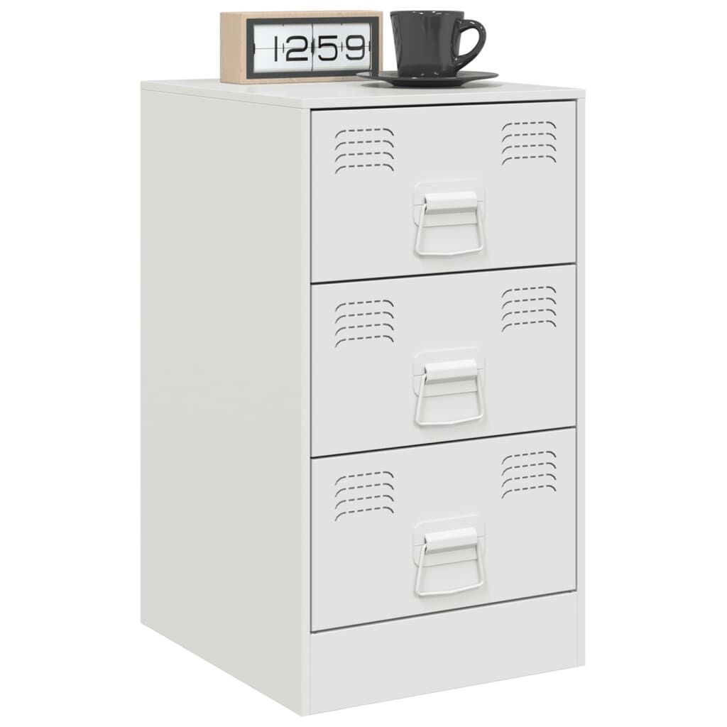 vidaXL Nachtkastje Wit Staal - 34,5x39x62cm - 53% Korting!