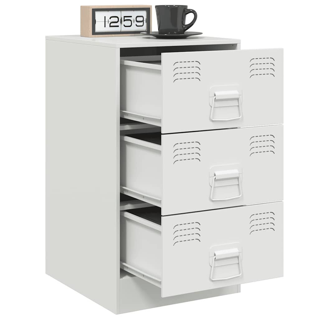 vidaXL Nachtkastje Wit Staal - 34,5x39x62cm - 53% Korting!