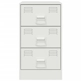 vidaXL Nachtkastje Wit Staal - 34,5x39x62cm - 53% Korting!