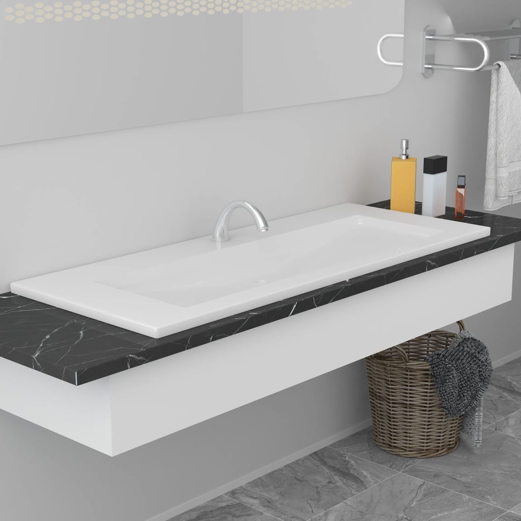 vidaXL Inbouwwastafel 101cm Wit - 35% Korting! Zo Goed Als Nieuw