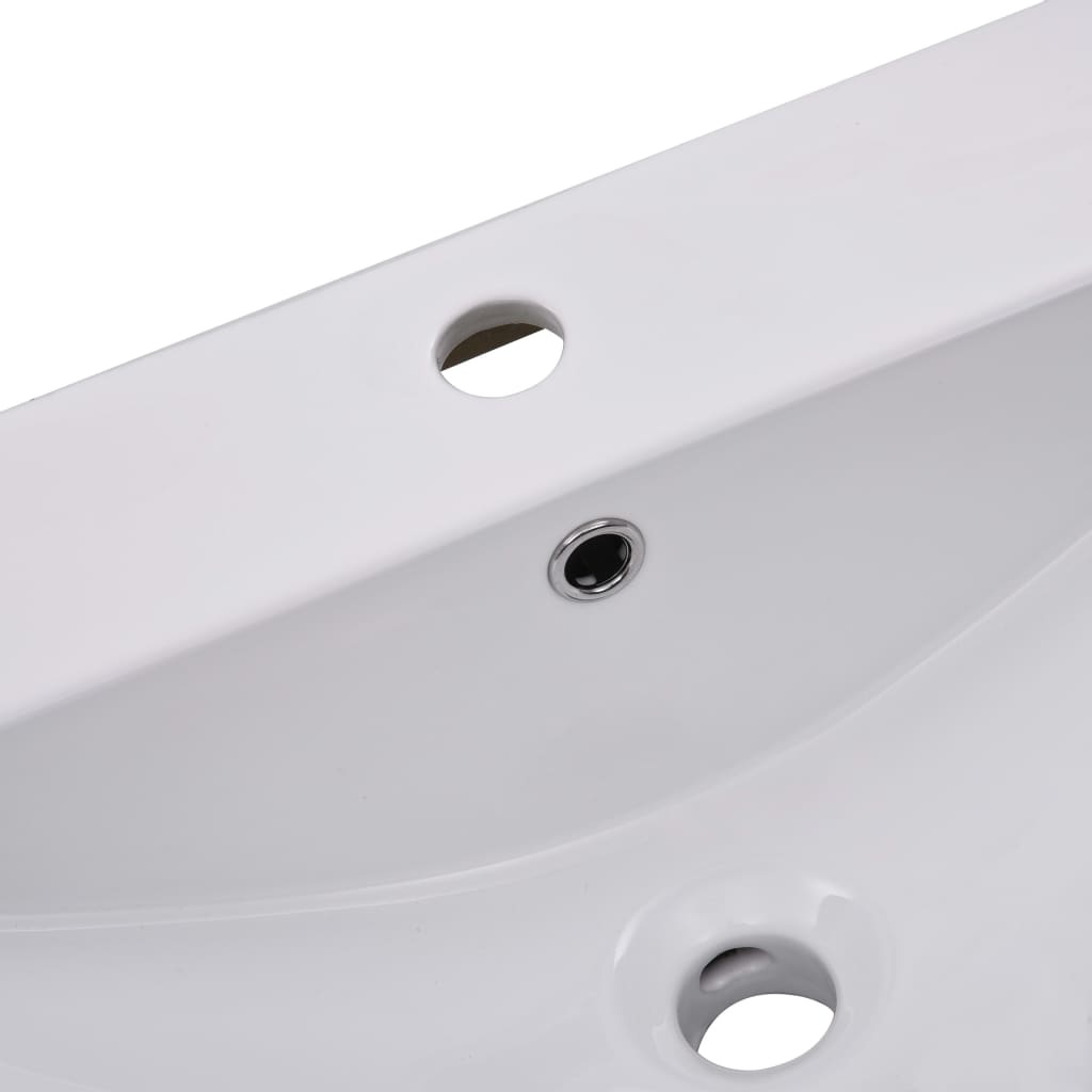 vidaXL Inbouwwastafel 101cm Wit - 35% Korting! Zo Goed Als Nieuw