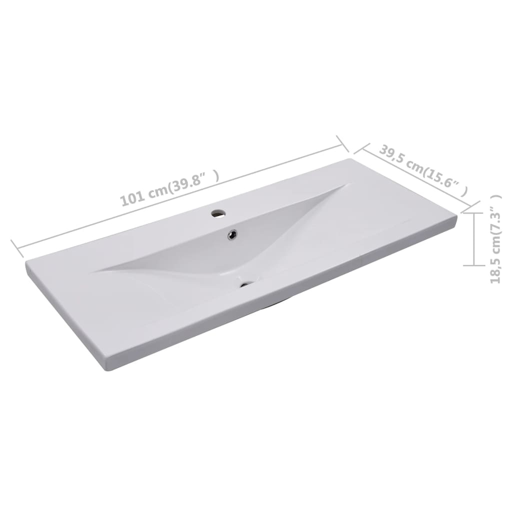 vidaXL Inbouwwastafel 101cm Wit - 35% Korting! Zo Goed Als Nieuw