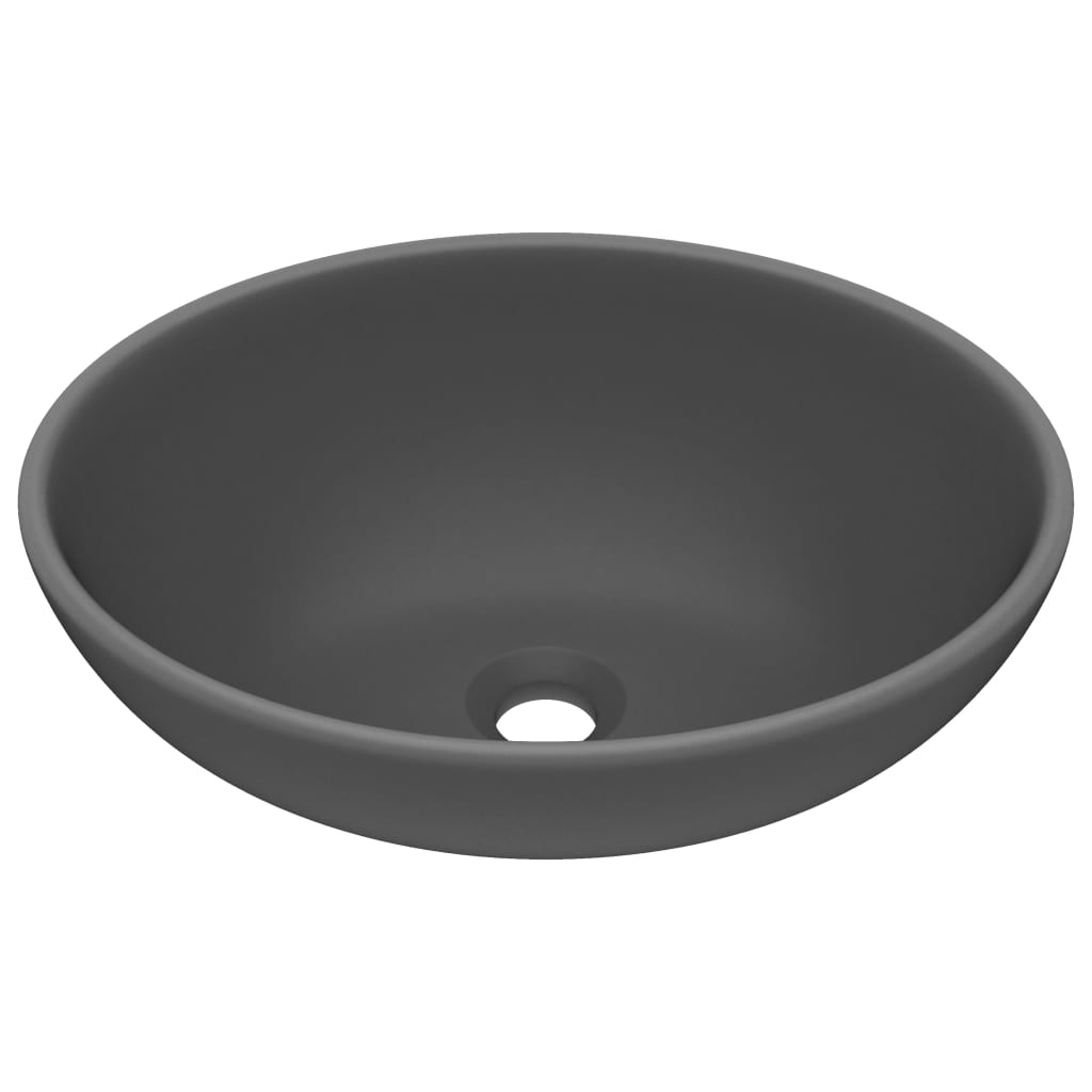 Wastafel Ovaal Donkergrijs 40x33cm - 47% Korting!