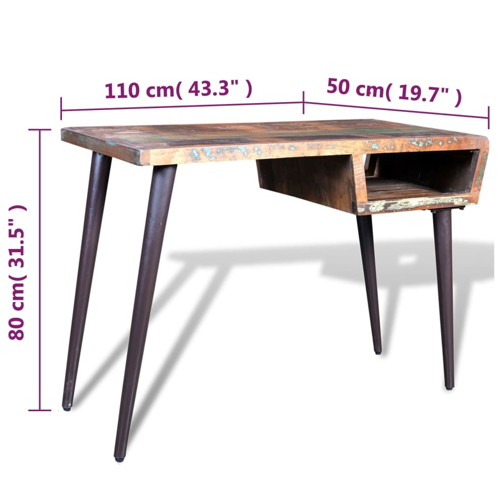 vidaXL Bureau Gerecycled Hout - 47% Korting! Uniek Item