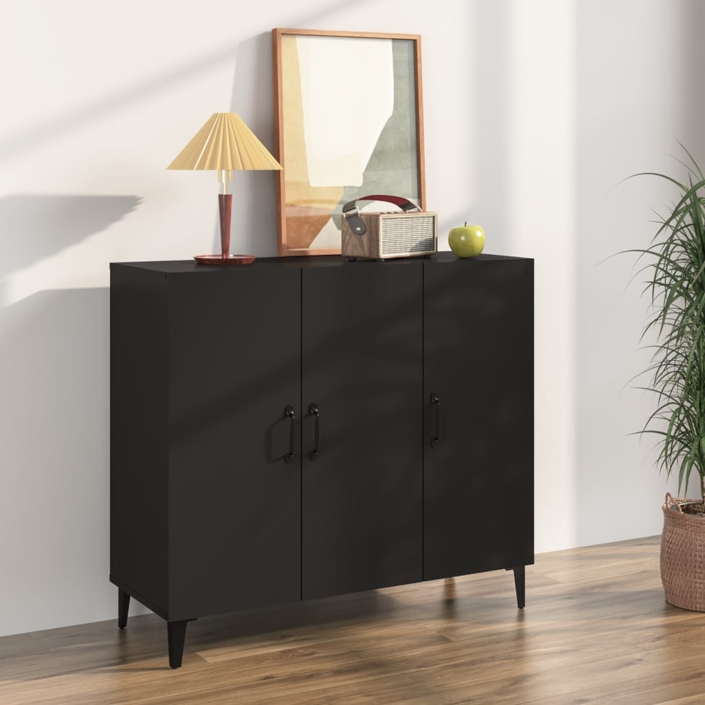 Dressoir Zwart Hout 90cm - 35% Korting! Showroommodel