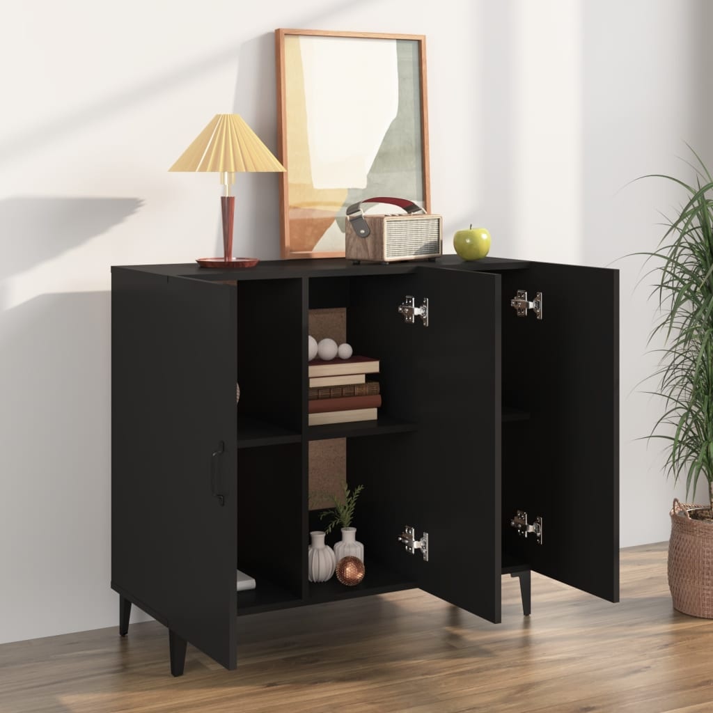 Dressoir Zwart Hout 90cm - 35% Korting! Showroommodel