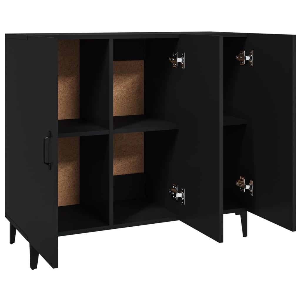 Dressoir Zwart Hout 90cm - 35% Korting! Showroommodel