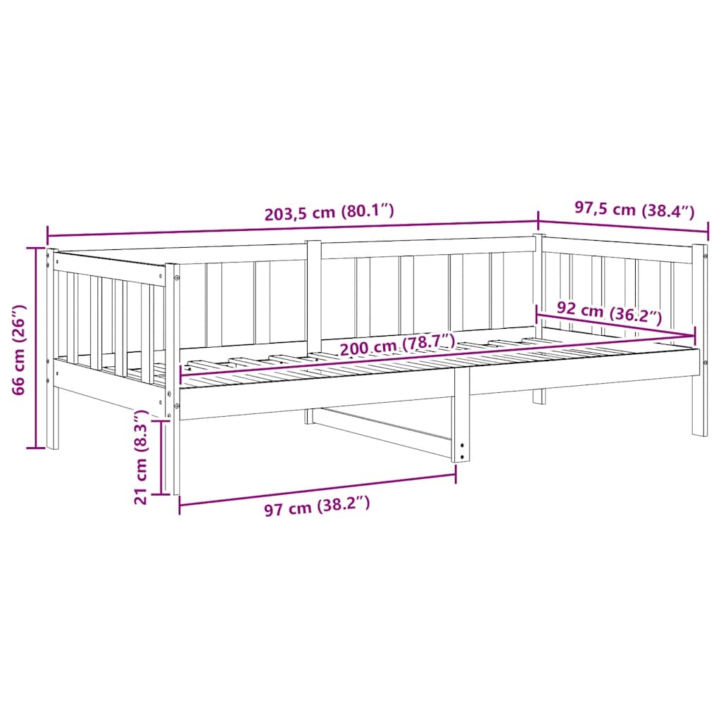 VidaXL Bedbank Grenenhout Wit 90x200 - 47% Korting!
