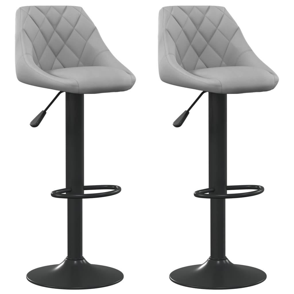 VidaXL Barkrukken (2x) Lichtgrijs Fluweel -35%! Nieuwstaat