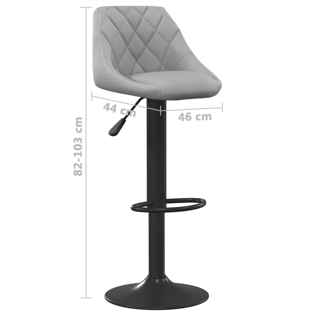 VidaXL Barkrukken (2x) Lichtgrijs Fluweel -35%! Nieuwstaat