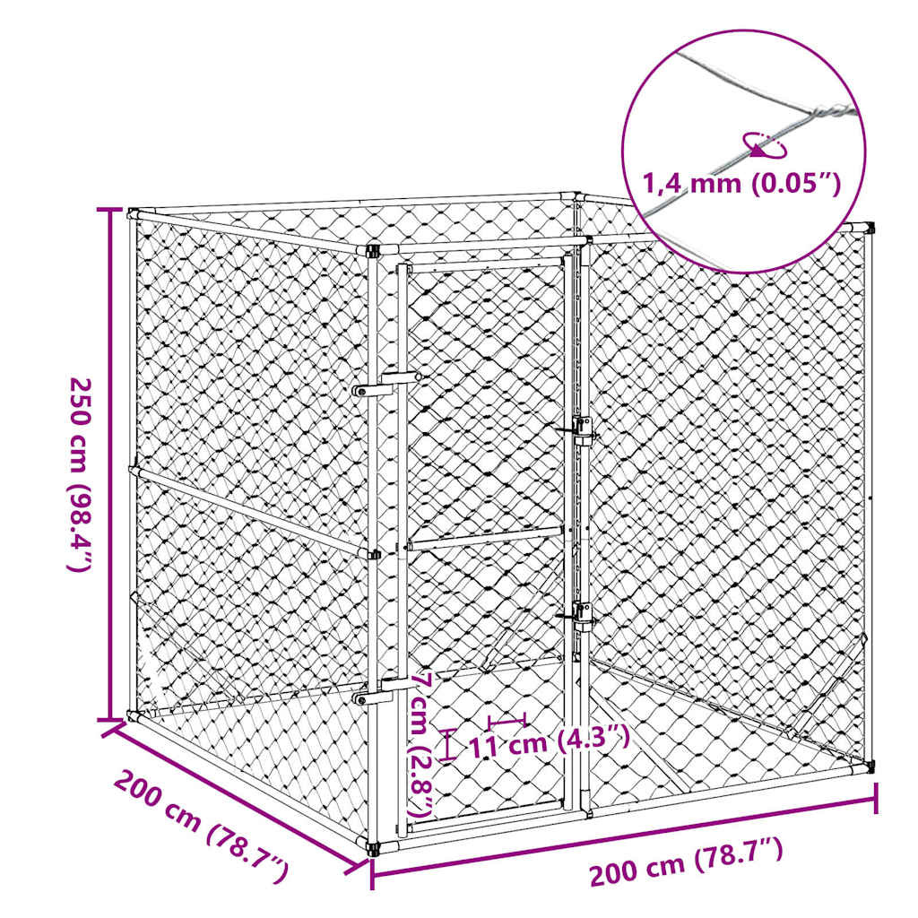 vidaXL Hondenkennel 2x2x2m Gegalvaniseerd - 35% Korting!