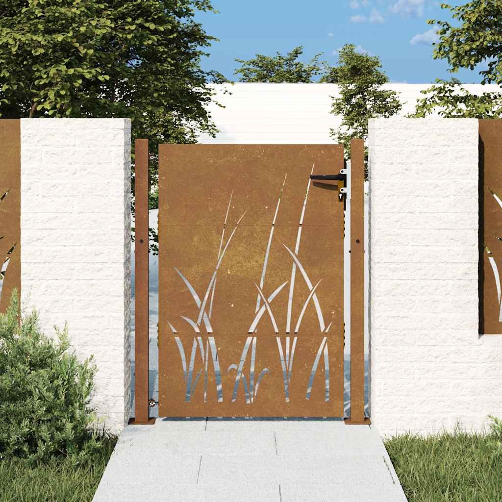 vidaXL Cortenstaal Poort 105x155cm - Gras Design - 35% Korting!