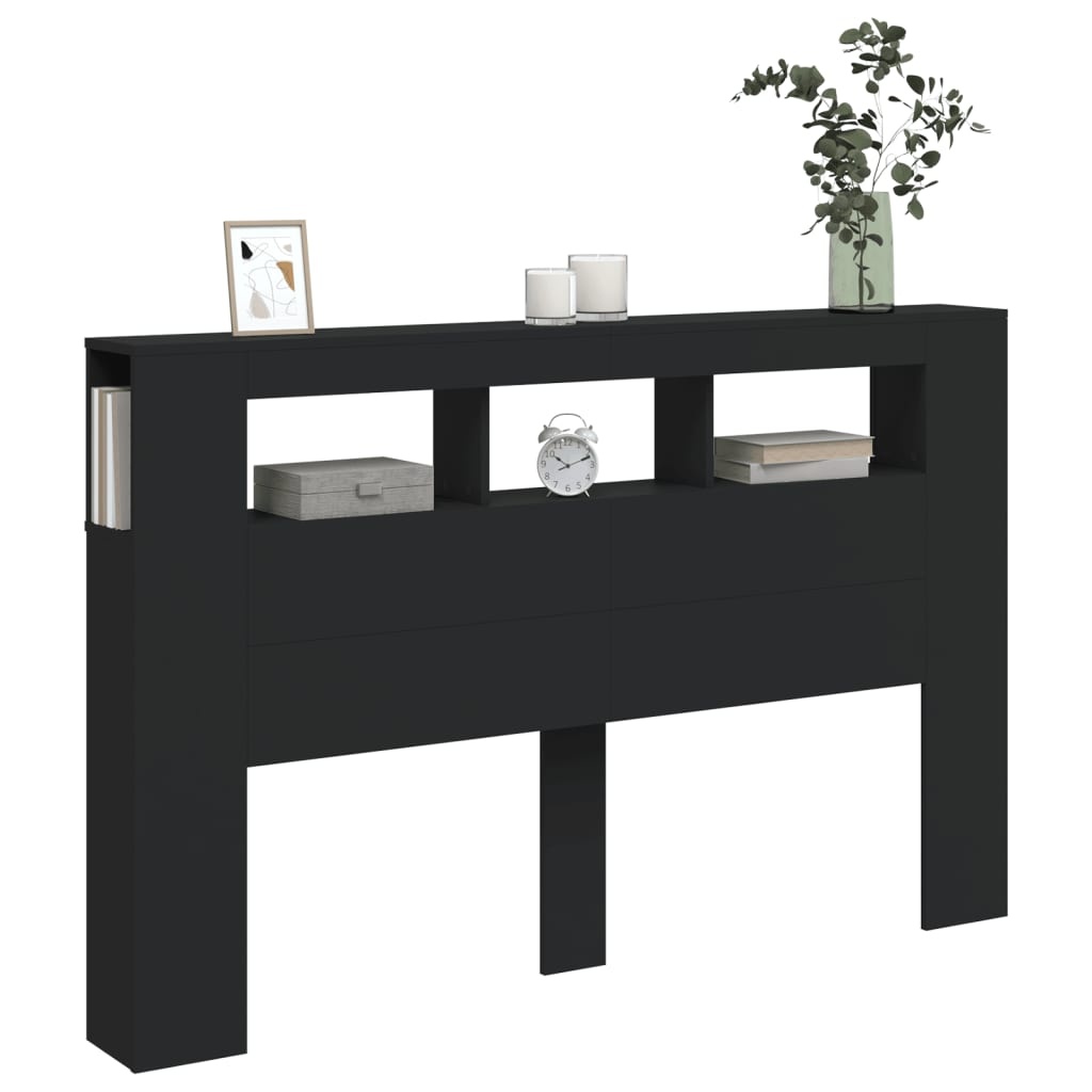 vidaXL LED Hoofdeinde 160cm Zwart - 47% Korting!
