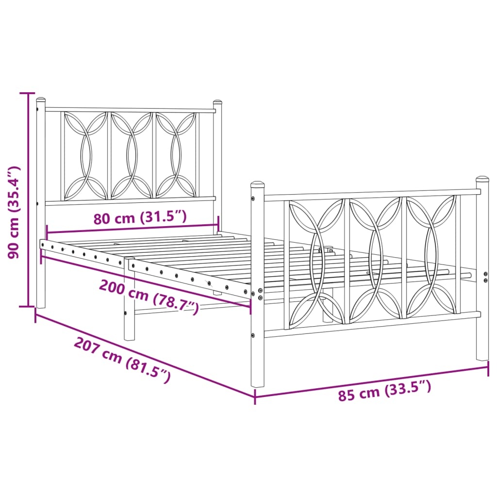 vidaXL Bedframe 80x200 cm Wit - Zo Goed Als Nieuw! 47% Korting