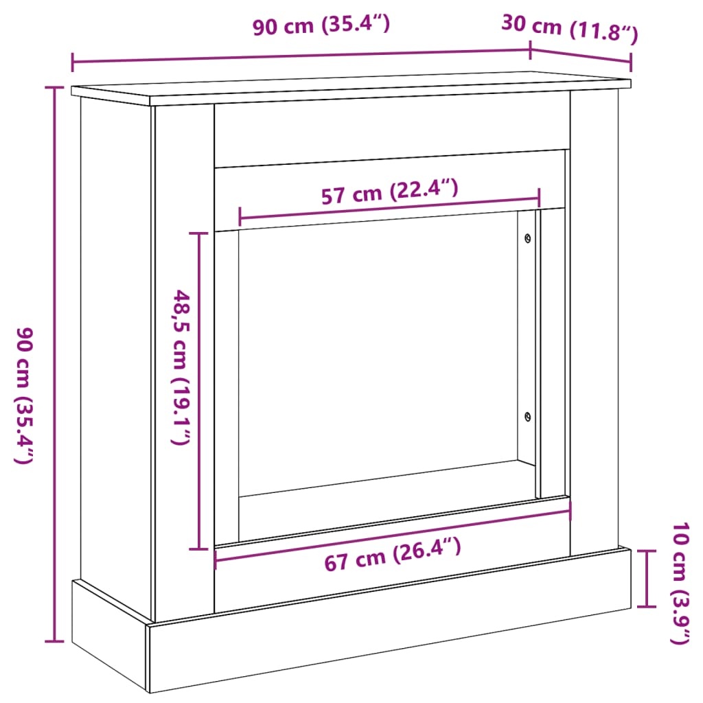 vidaXL Haardombouw Wit 90x90cm - 35% Korting! (Lichte Schade)