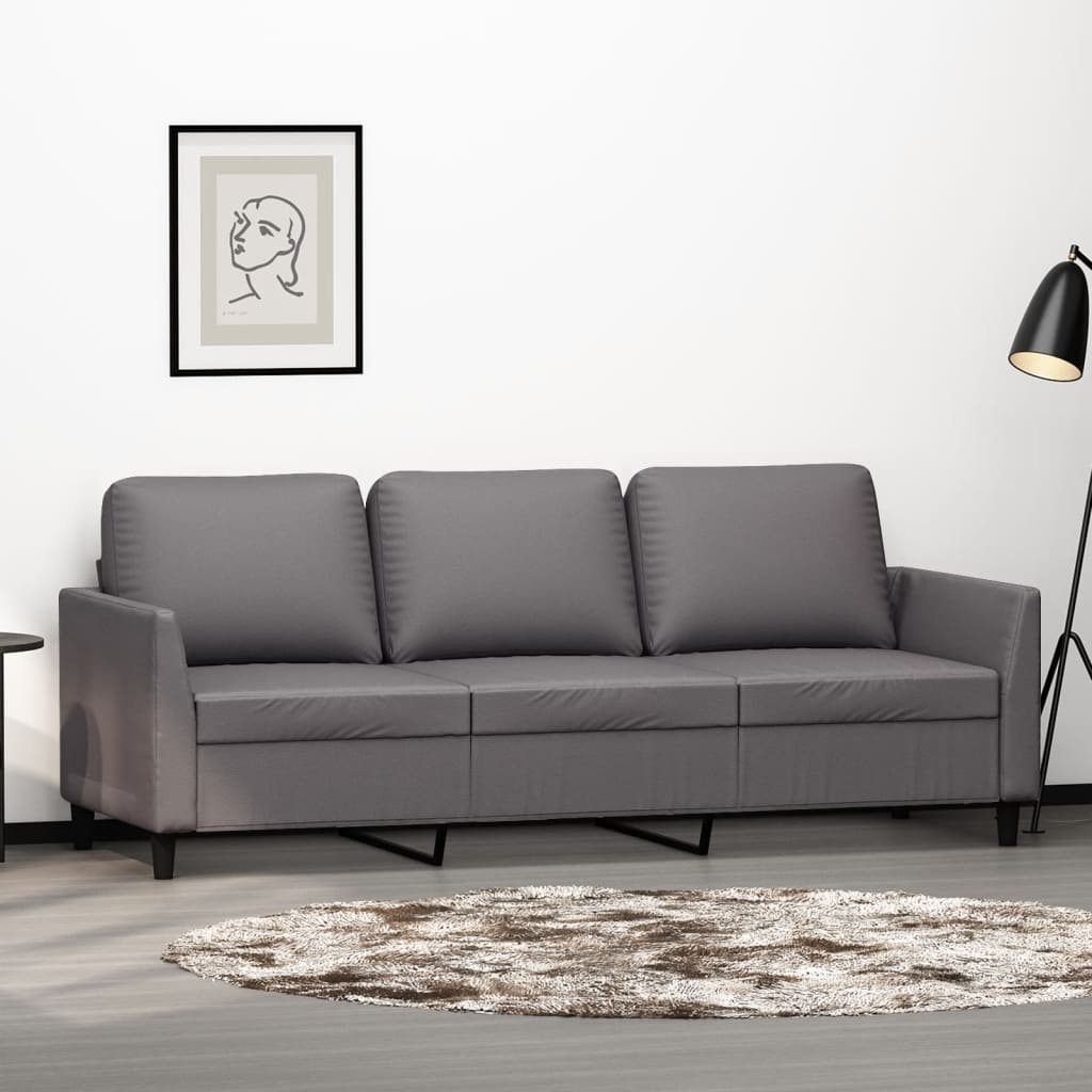 vidaXL Driezitsbank Grijs Kunstleer - 47% Korting!
