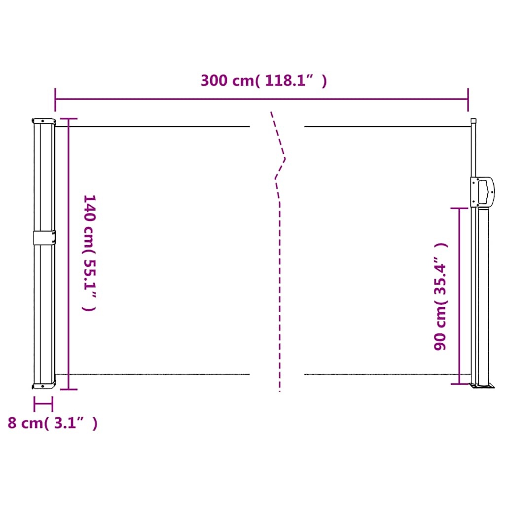 vidaXL Uittrekbaar Windscherm 140x300cm Antraciet - 35% Korting!