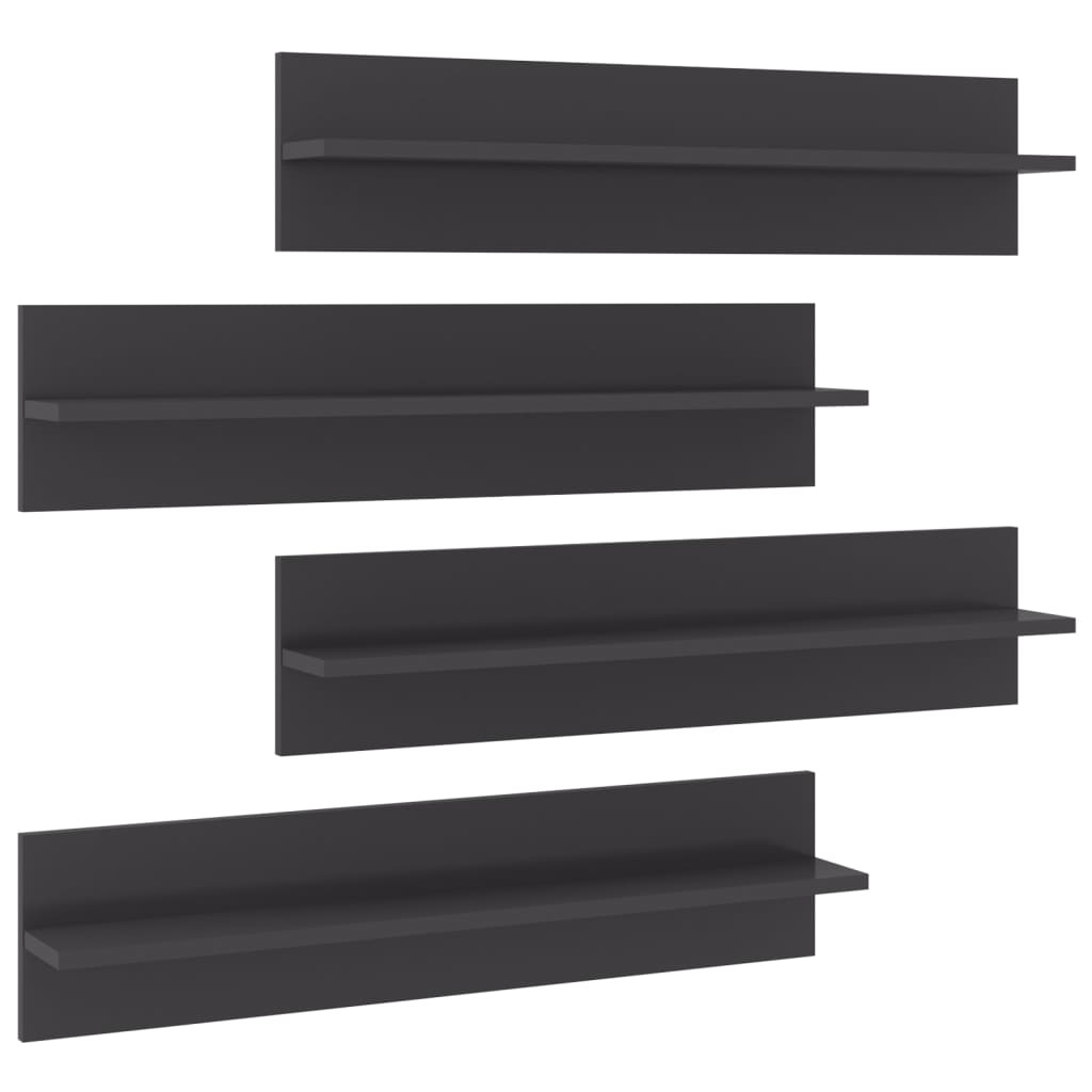 vidaXL Wandschappen 4 st. Grijs 80cm - 35% Korting!