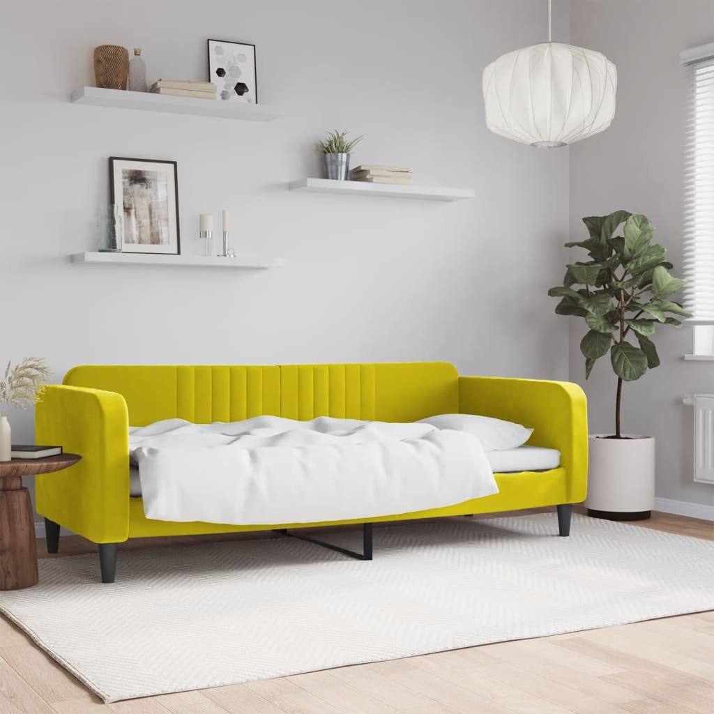 vidaXL Slaapbank Fluweel Geel 80x200 cm -35%! (Gebruikssporen)
