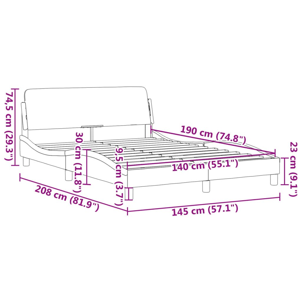 vidaXL Bedframe 140x190 Zwart - 35% Korting!